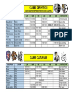 Horarios clubes deportivos y culturales CBTis