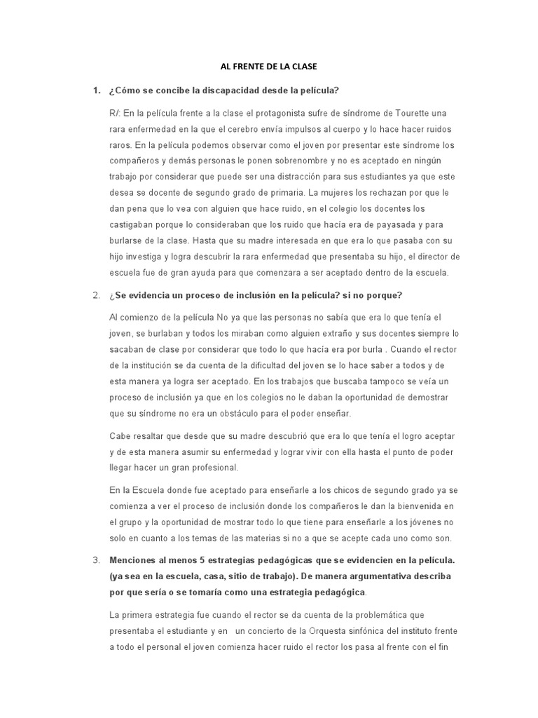 Al Frente de La Clase PDF Método de enseñanza Salón