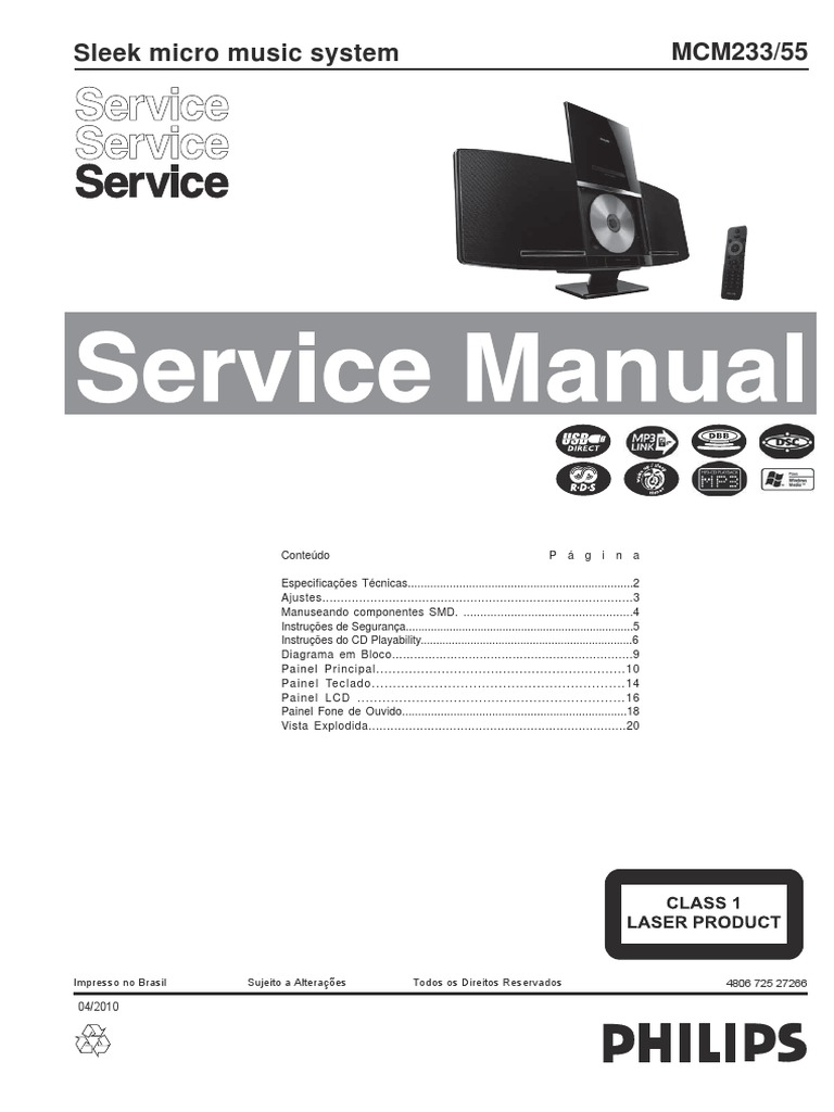 Diagrama Philips MCM233 PDF Eletricidade Eletrônicos