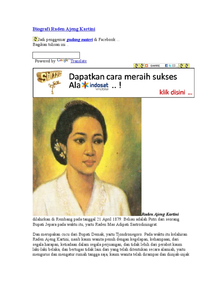 Biografi Raden Ajeng Kartini