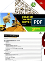 Table of Contents for Construction Cost Guide