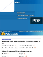 Polynomials PPT Lesson 1