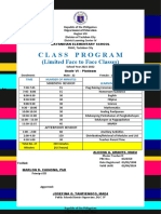 Class Program Revised - Limited Face To Face