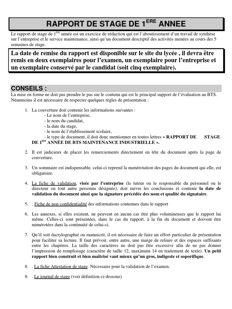 Rapport de Stage de 1ere Annee  PDF  Entretien  Risque