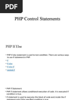 PHP Control Statements