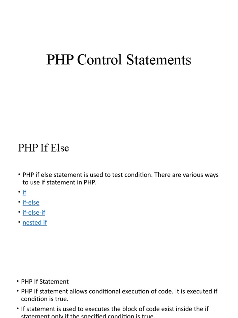PHP Control Statements | PDF | Control Flow | Php