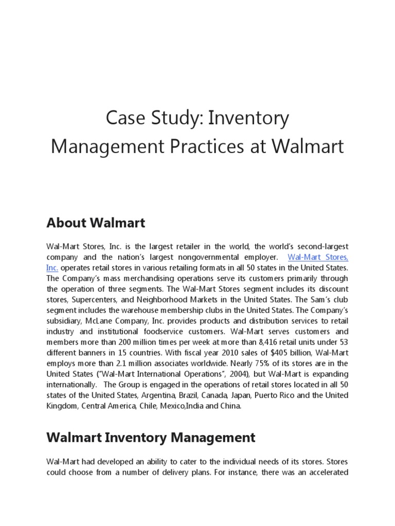 case study inventory management practices at walmart