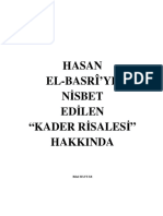 Hasan El Basrc3aeye Nisbet Edilen Kader Risalesi Hakkc4b1nda