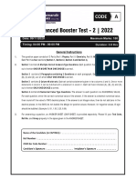 2022-JEE Advanced Booster Test-2 Paper