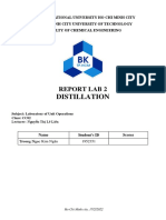 HCMC University of Technology Lab Report on Distillation Experiment