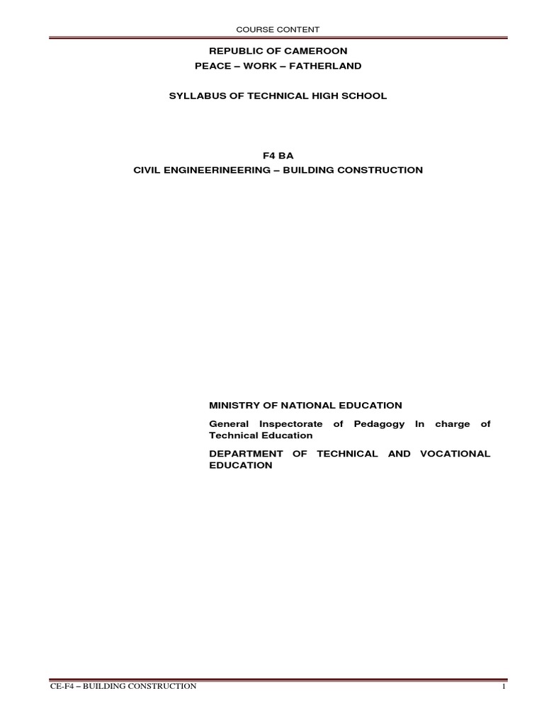 Building Construction Syllabus Overview | PDF | Stress (Mechanics ...
