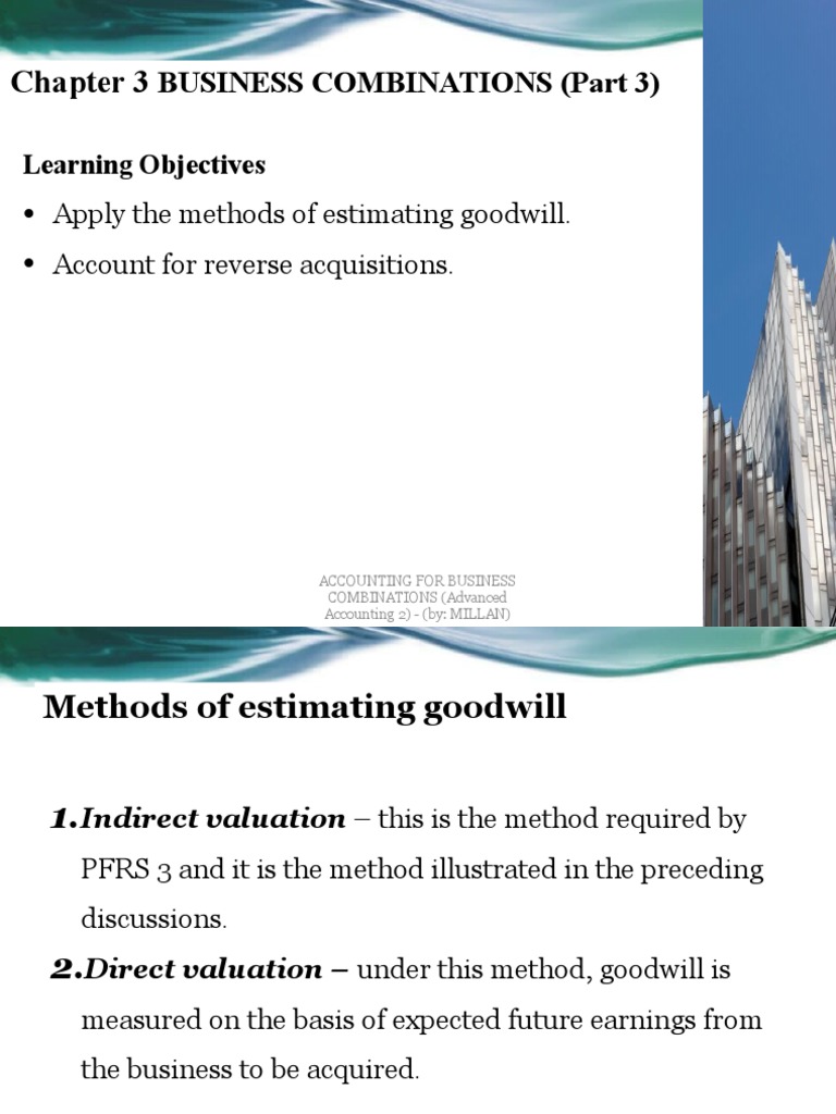 Chapter 3 Business Combinations Part 3 PDF Valuation (Finance) Goodwill (Accounting)