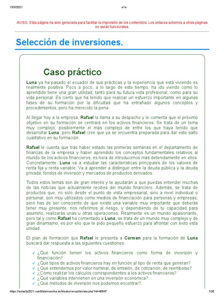 Formación en Activos Financieros | PDF | Fondo de inversión | Deuda ...