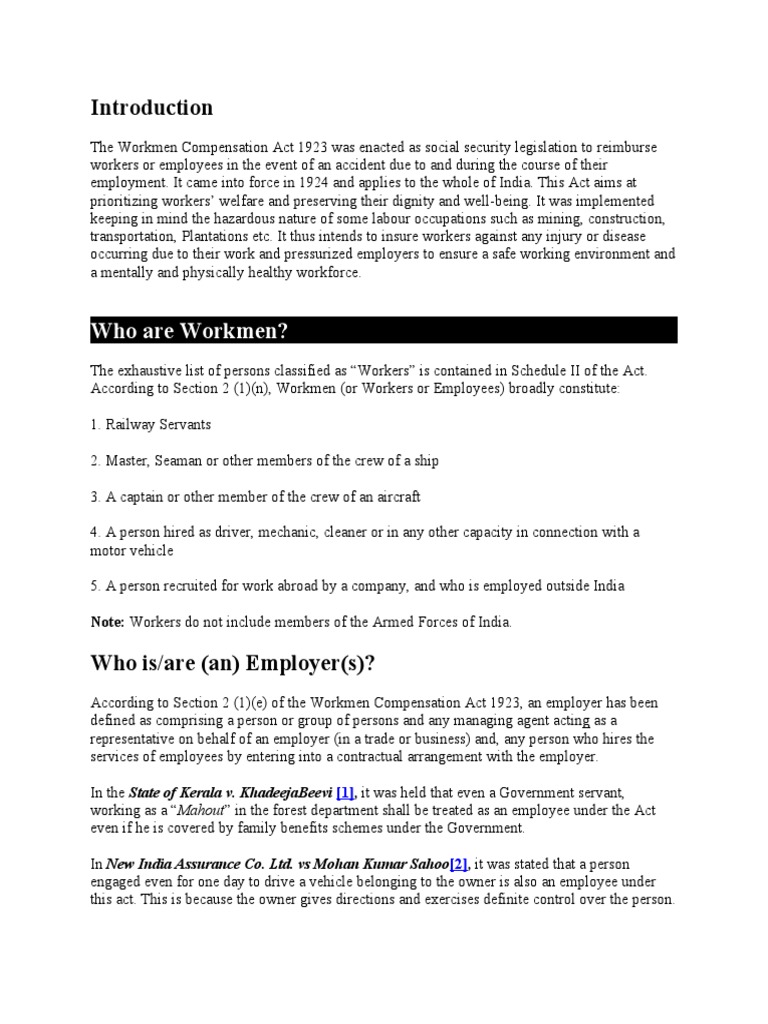 Employees Compensation Act 1923 PDF Workers' Compensation Employment