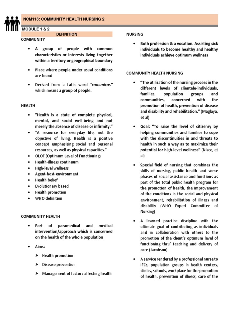 Community Health Nursing Concepts and Theories | PDF | Health Sciences ...
