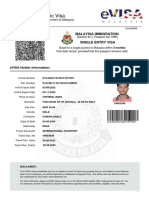 Malaysia eVISA Certificate KUMAR DABLU