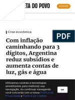 Com Inflação Caminhando para 3 Dígitos, Argentina