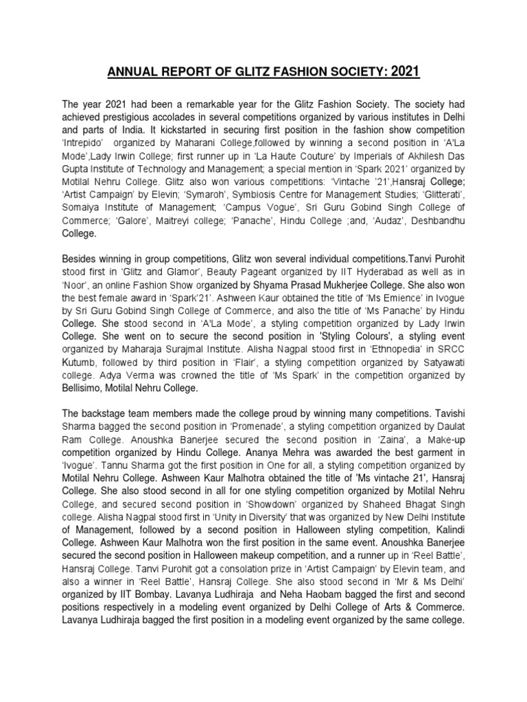 AnnualReportOfGlitzFashionSociety 2021 PDF