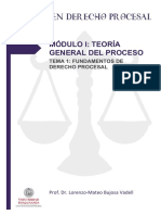 Apuntes. TEMA 1. FUNDAMENTOS DEL DERECHO PROCESAL