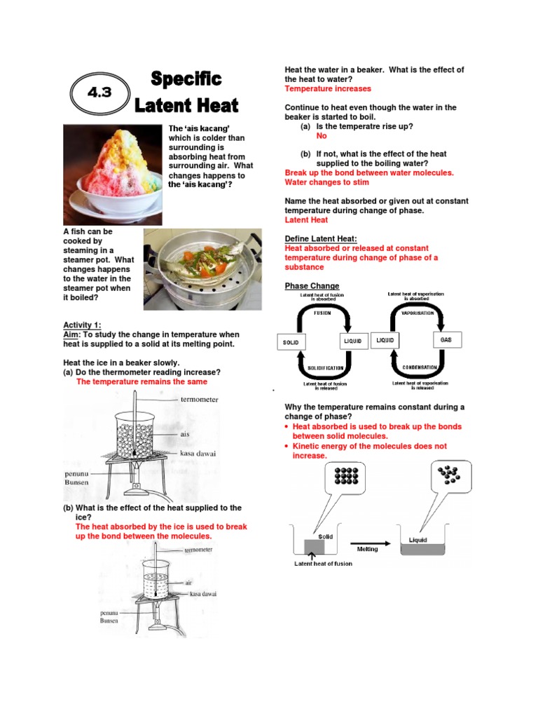 Understanding Latent Heat in Phase Changes | PDF | Latent Heat ...