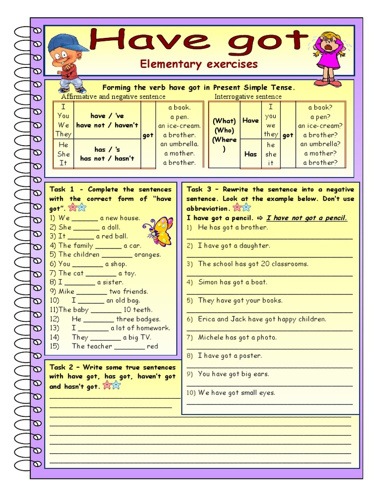 Have Got 11 Tasks On 4 Pages With Key - 4974 | PDF
