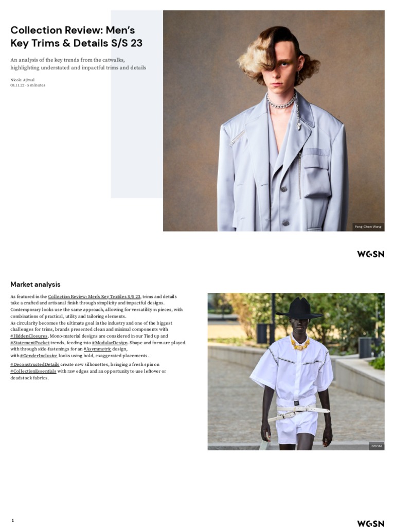 Key Trends in Men's S/S 23 Collection | PDF | Clothing | Consumer Goods
