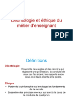 Déontologie Et Éthique Du Métier D'enseignant