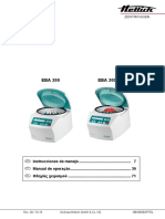 Centrífuga - Hettich - EBA 200 - Manual de Operaciones