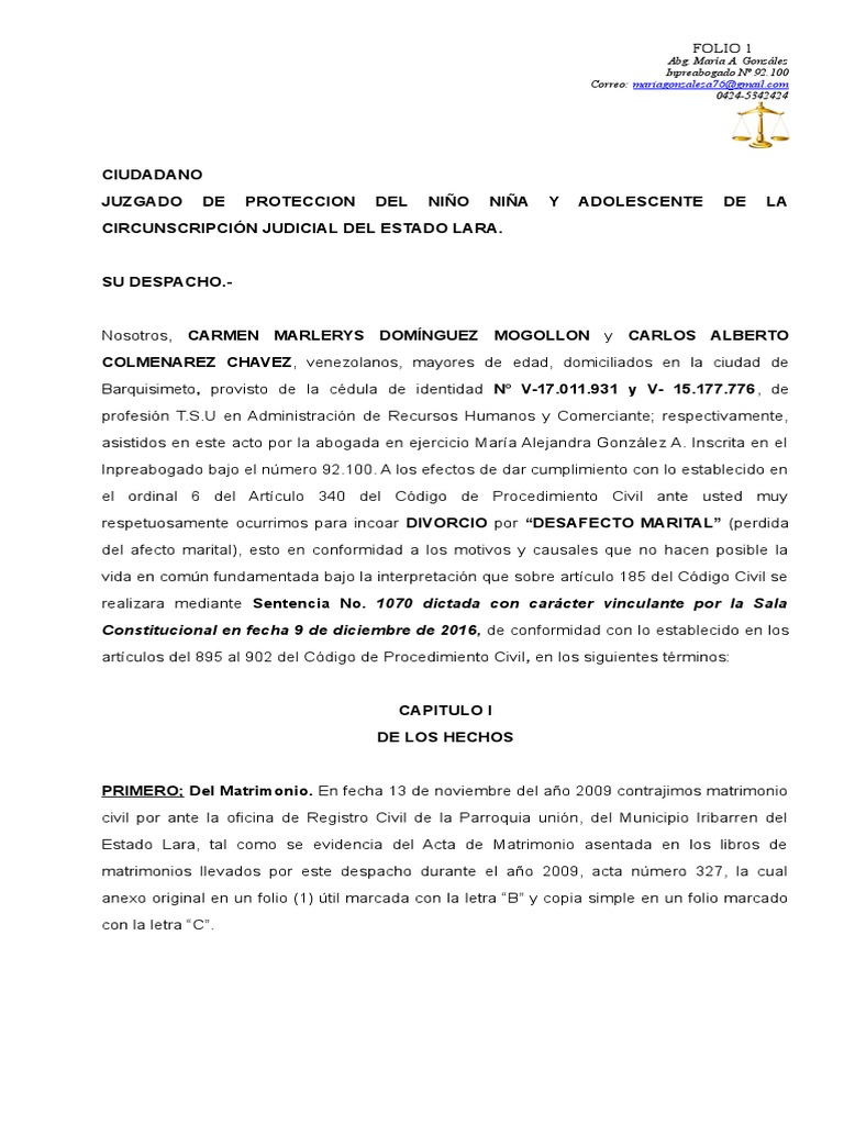 Divorcio Desafecto | PDF | Divorcio | Matrimonio