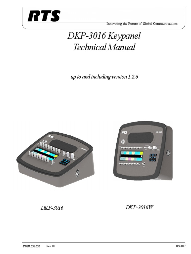 DKP-3016 Panel F01U331632 - Technicalmanual | PDF | Menu (Computing ...