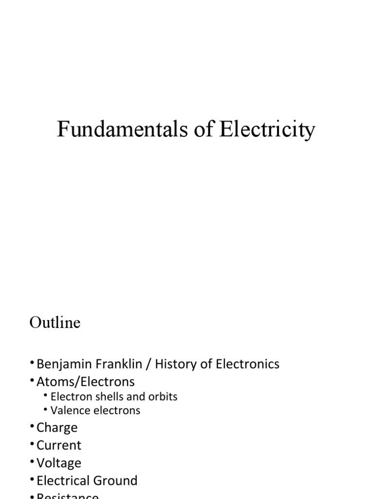 Fundamentals of Electricity PDF Electricity Electron