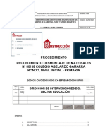 Procedimiento de Desmontaje de Materiales #80138 COLEGIO ABELARDO GAMARRA RONDO, NIVEL INICIAL - PRIMARIA