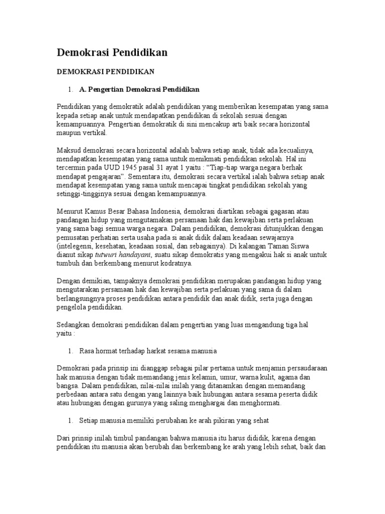 Demokrasi Pendidikan