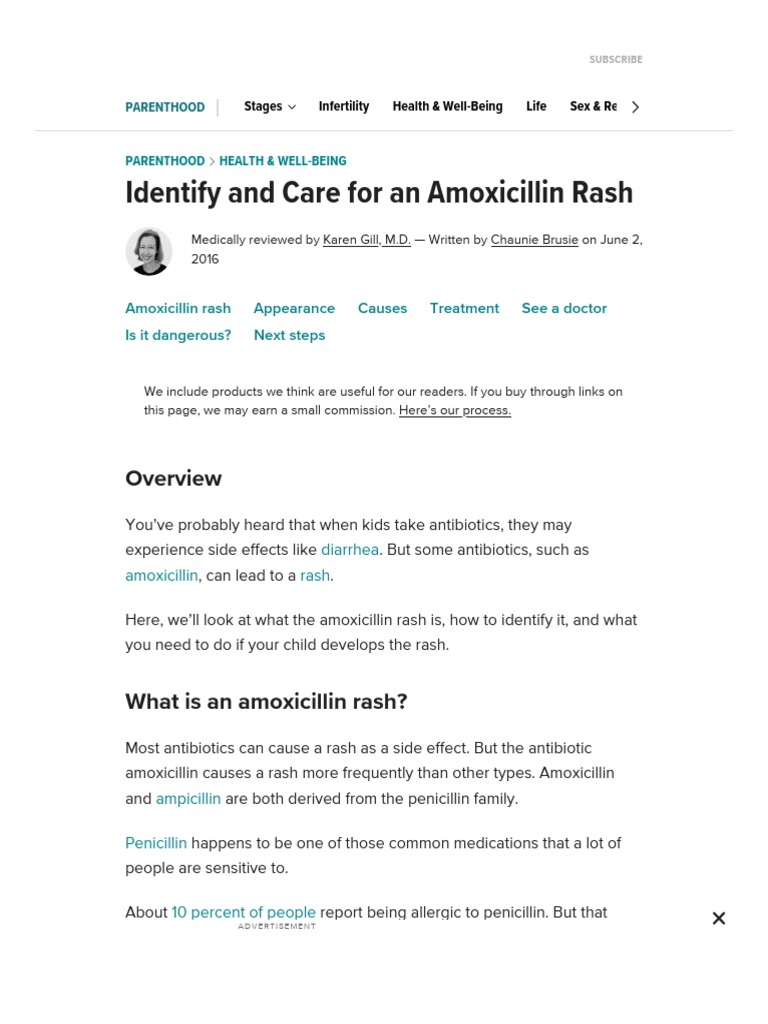 Amoxicillin Rash How To Identify and Treat PDF Allergy Penicillin