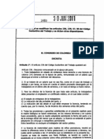 Ley 1468 de 2011 - Ampliación de Licencia de Maternidad