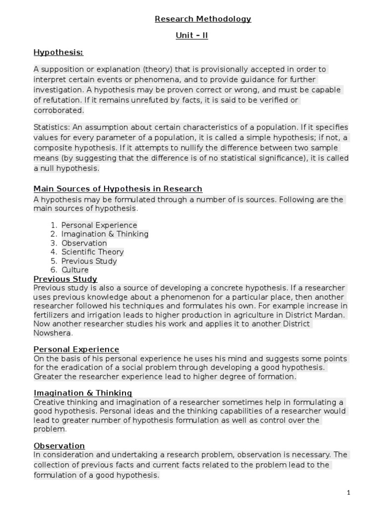 research-methodology-notes-pdf-hypothesis-level-of-measurement