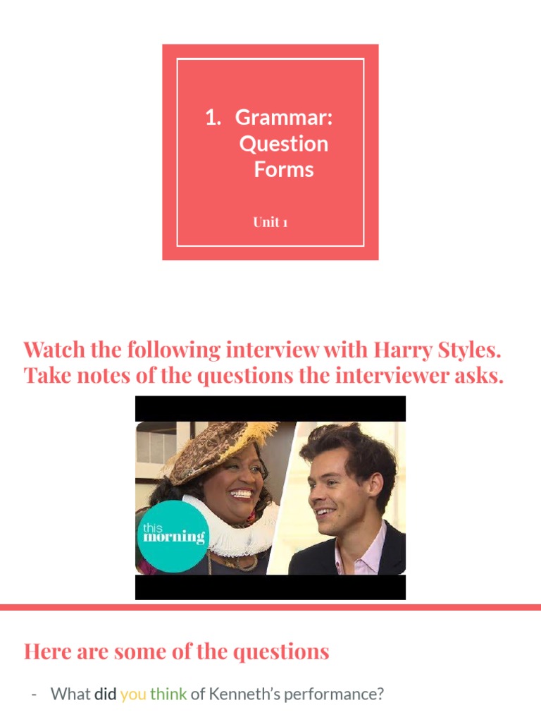 1 Grammar - Question Forms | PDF