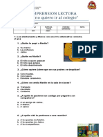 COMPRENSION LECTORA Hoy no quiero ir al colegio