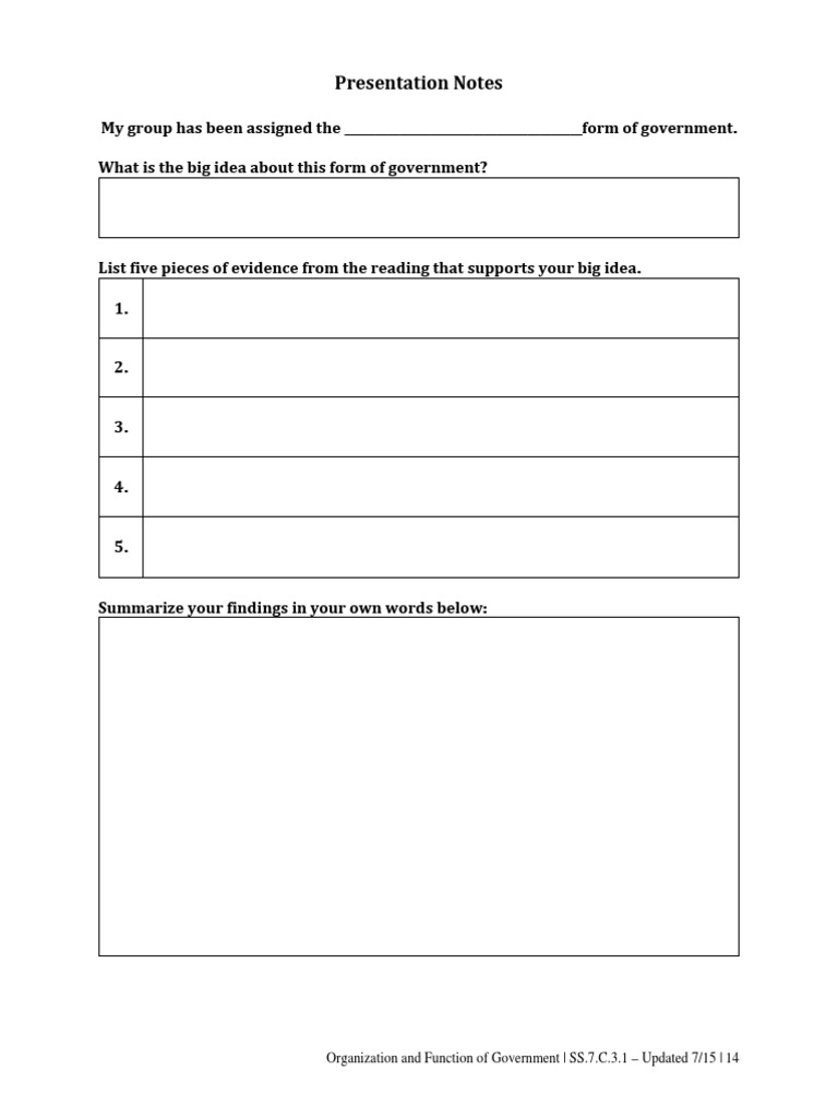 Forms of Government Activity Download Free PDF Government Monarchy
