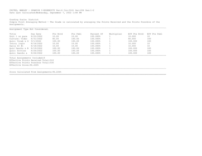 Grade Calculation Details | PDF | Finance & Money Management ...