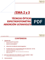 Tema 2 y 3. Técnicas Ópticas. Espectrometría de Absorción Visible UV