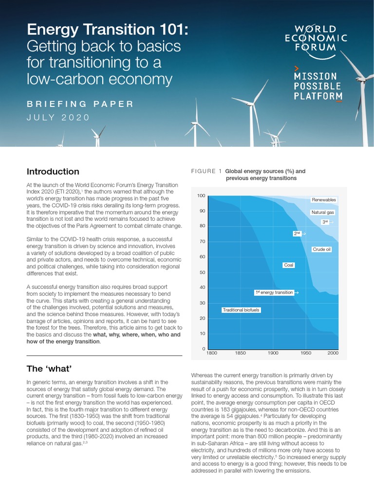 WEF Energy Transition 101 2020 | PDF | Greenhouse Gas | Low Carbon Economy