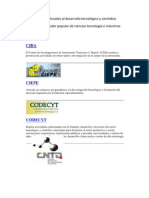 Instituciones Enfocadas Al Desarrollo Tecnológico y Cientidico