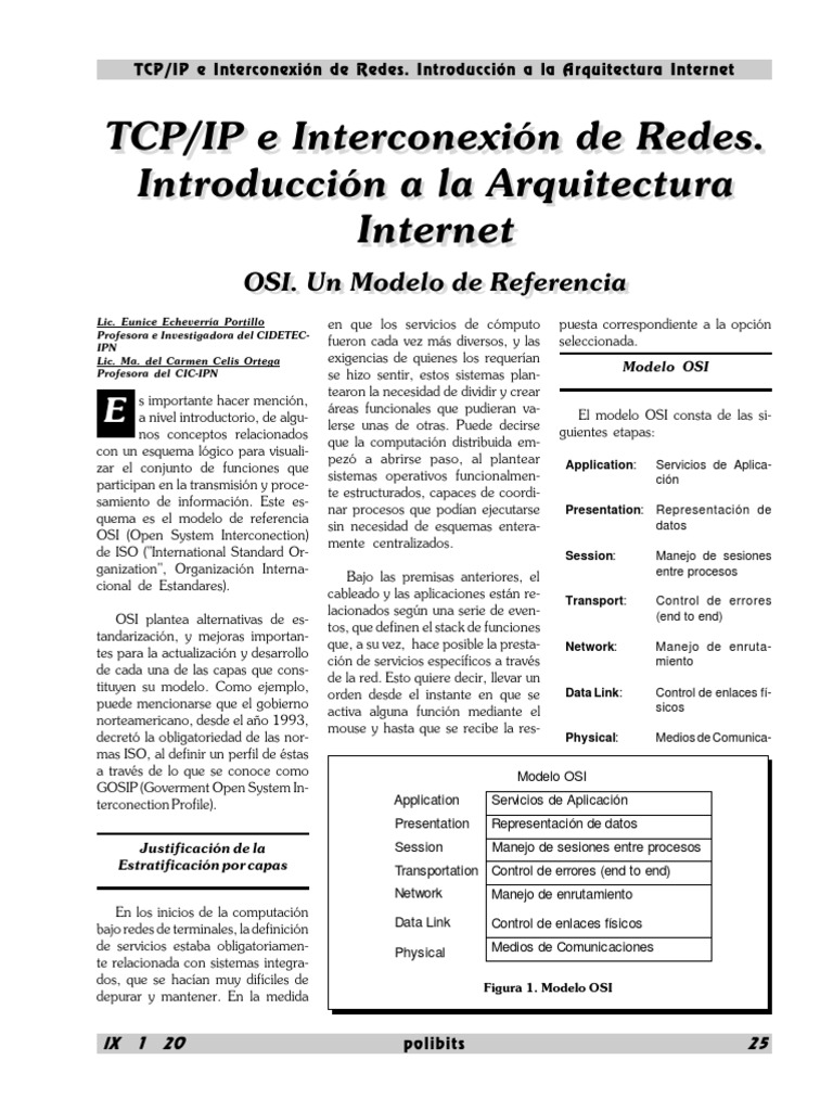 TCP IP e Interconexion de Redes | PDF | Red de computadoras | Modelo osi