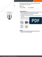 Lámpara de Led 6 W Tipo Par 20 Luz de Día, Blíster, Volteck: CÓDIGO: 46182 CLAVE: LED-207E