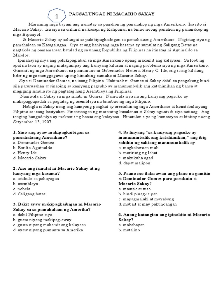 Filipino Reading Assessment Pdf