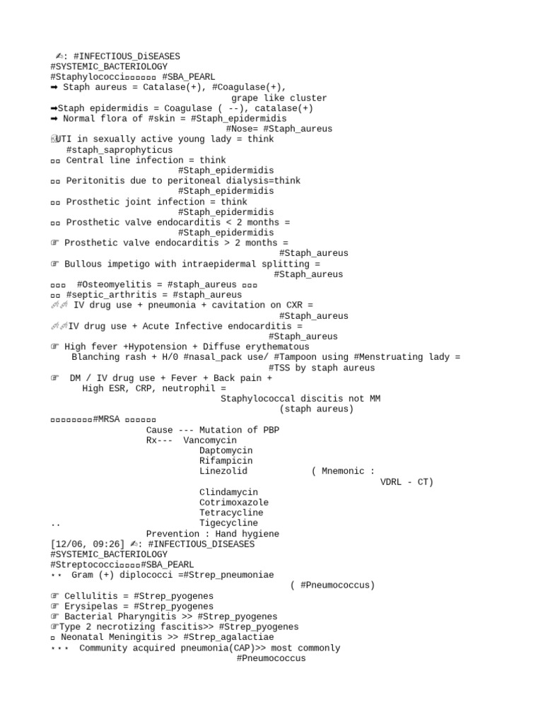 Staphylococci and Streptococci Overview | PDF | Malaria ...