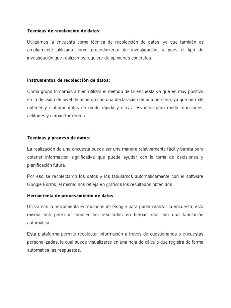 Técnicas de Recolección de Datos | PDF