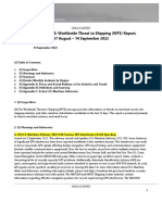 U.S. Navy Office of Naval Intelligence Worldwide Threat to Shipping (WTS) Report, 17 August - 14 September 2022