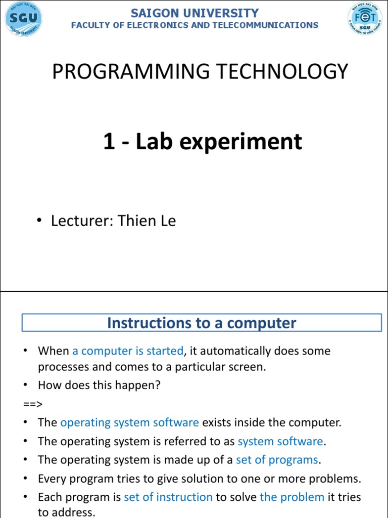 IPL Lab 1 Introduction | PDF | C (Programming Language) | Computer Program